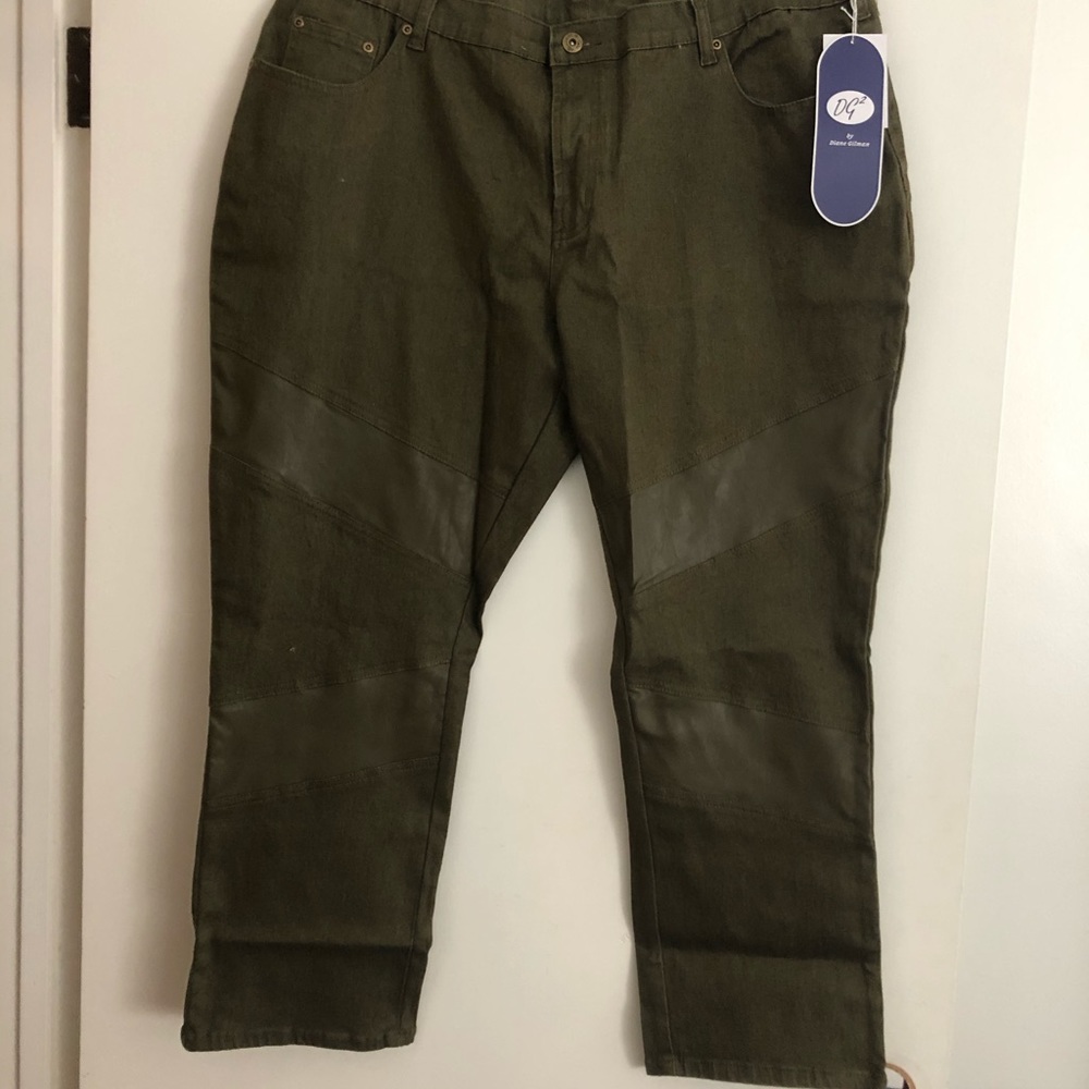 Olive colored jeans by Diane Gilman size 20 WP